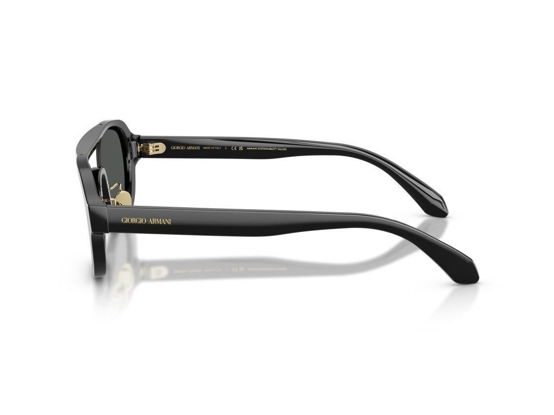 Giorgio Armani Black 0Ar8247 Gold Acetate Oversized Sunglasses