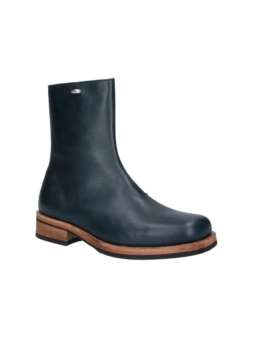 Our Legacy Blue Camion Zip Leather Boots