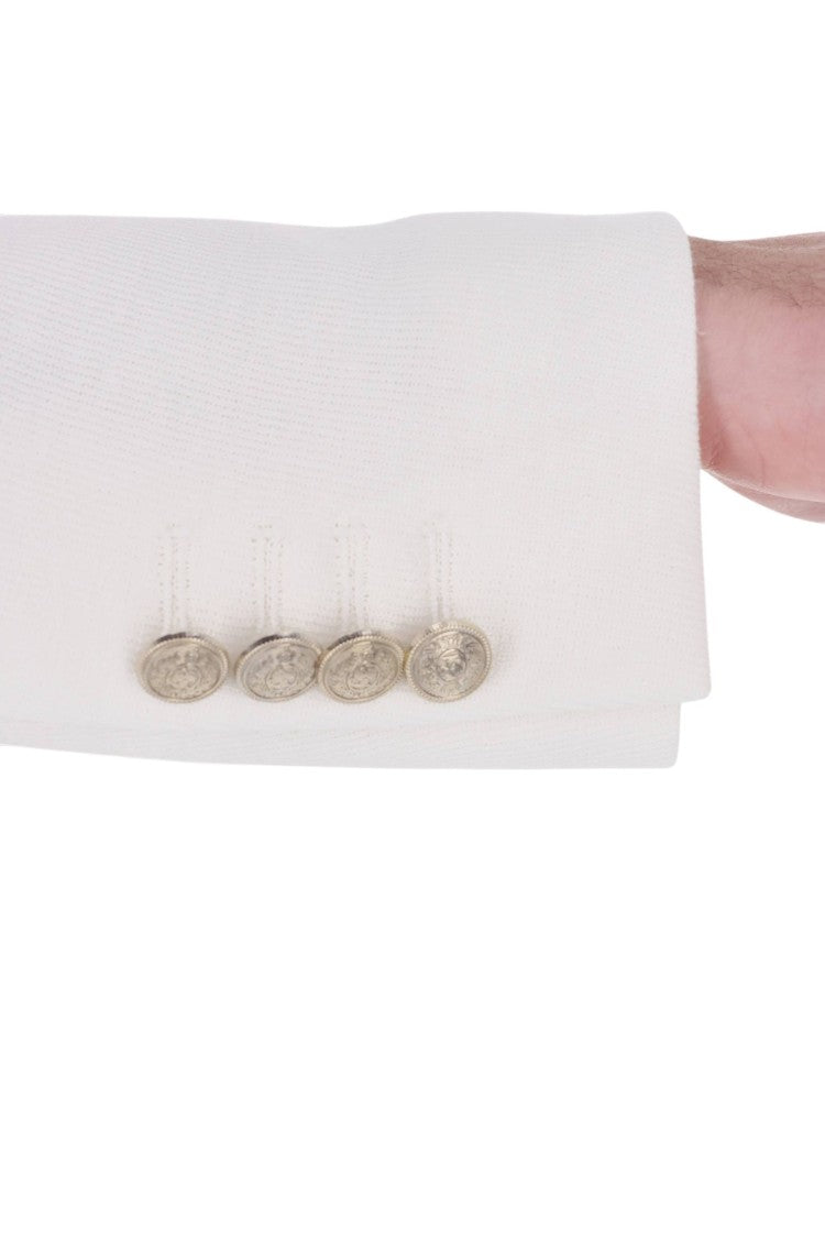 Eleventy Linen-Cotton-Tencel Double-Breasted Blazer