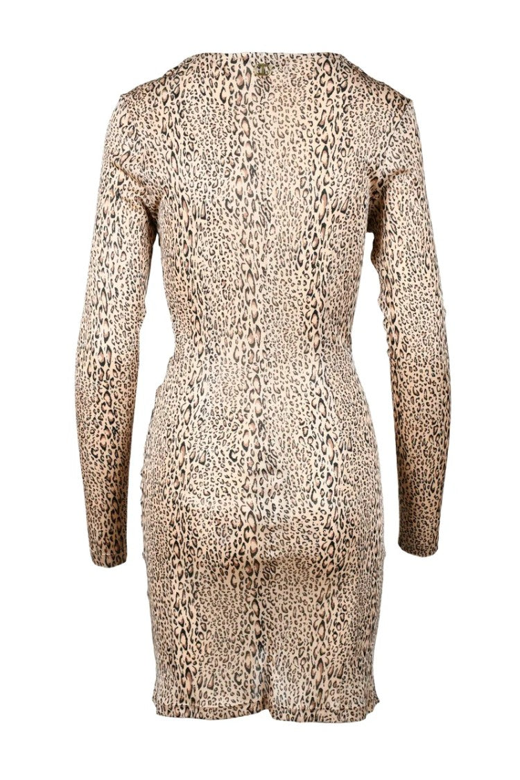 Twin-Set Ruched Dress - Brown/Beige