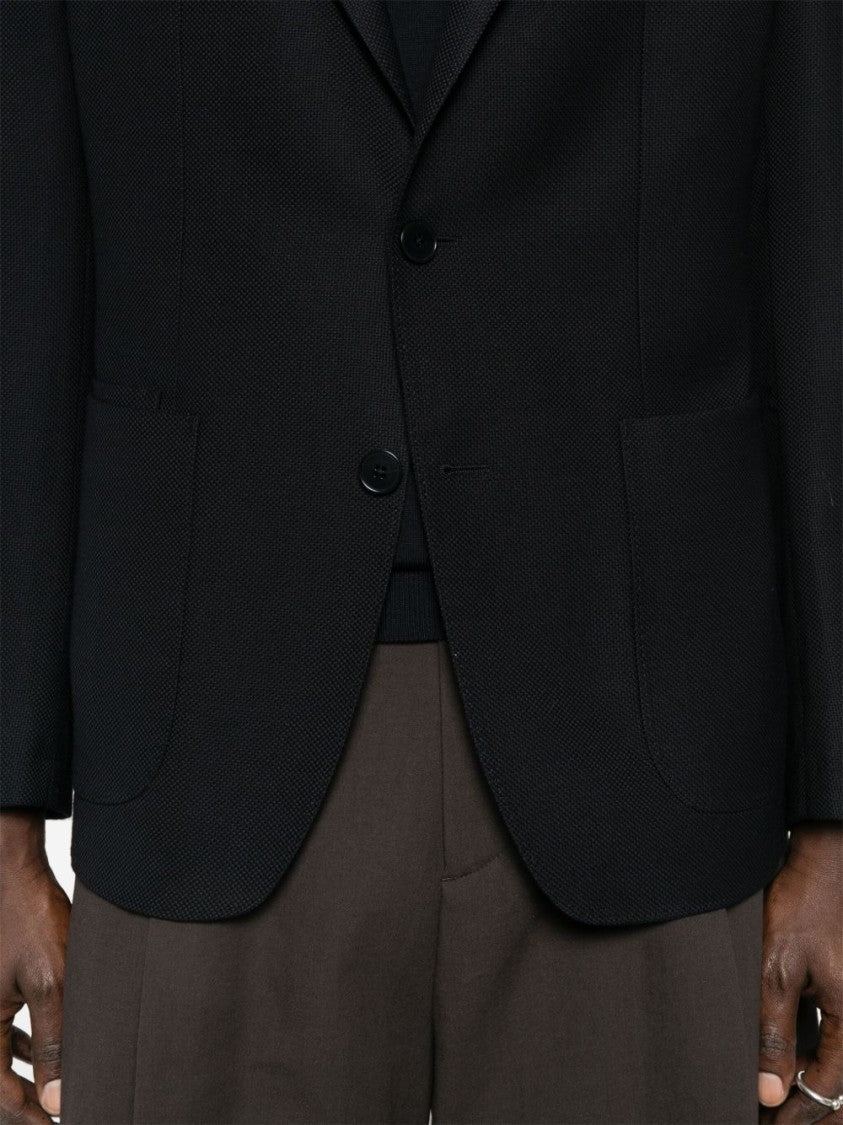 Ermenegildo Zegna Tailored Black Jacket With Dart Detailing And Front Button Fastening
