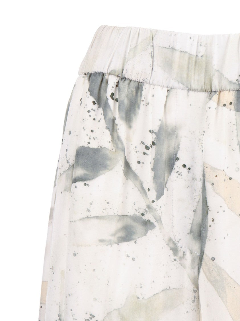 Peserico Leaf Pattern Straight-Leg Pants