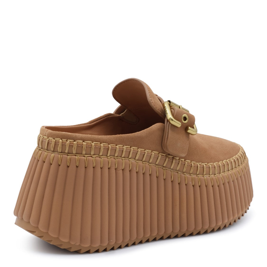 Chloé Pottery Brown Leather Sabot Sneakers