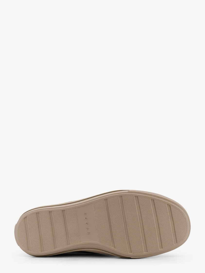 Hogan Low-Top Lace-Up Shoes In Graphite Mutton