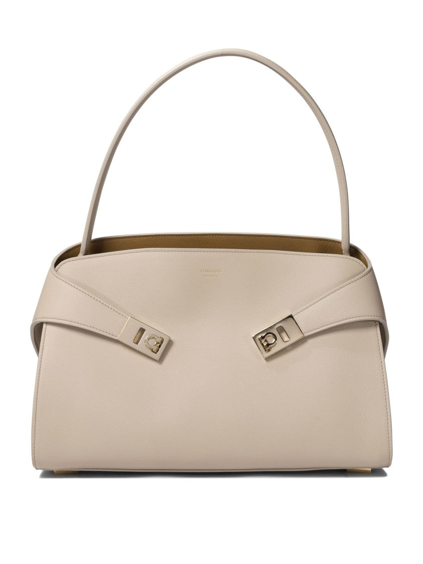 Ferragamo Beige Leather Shoulder Bag