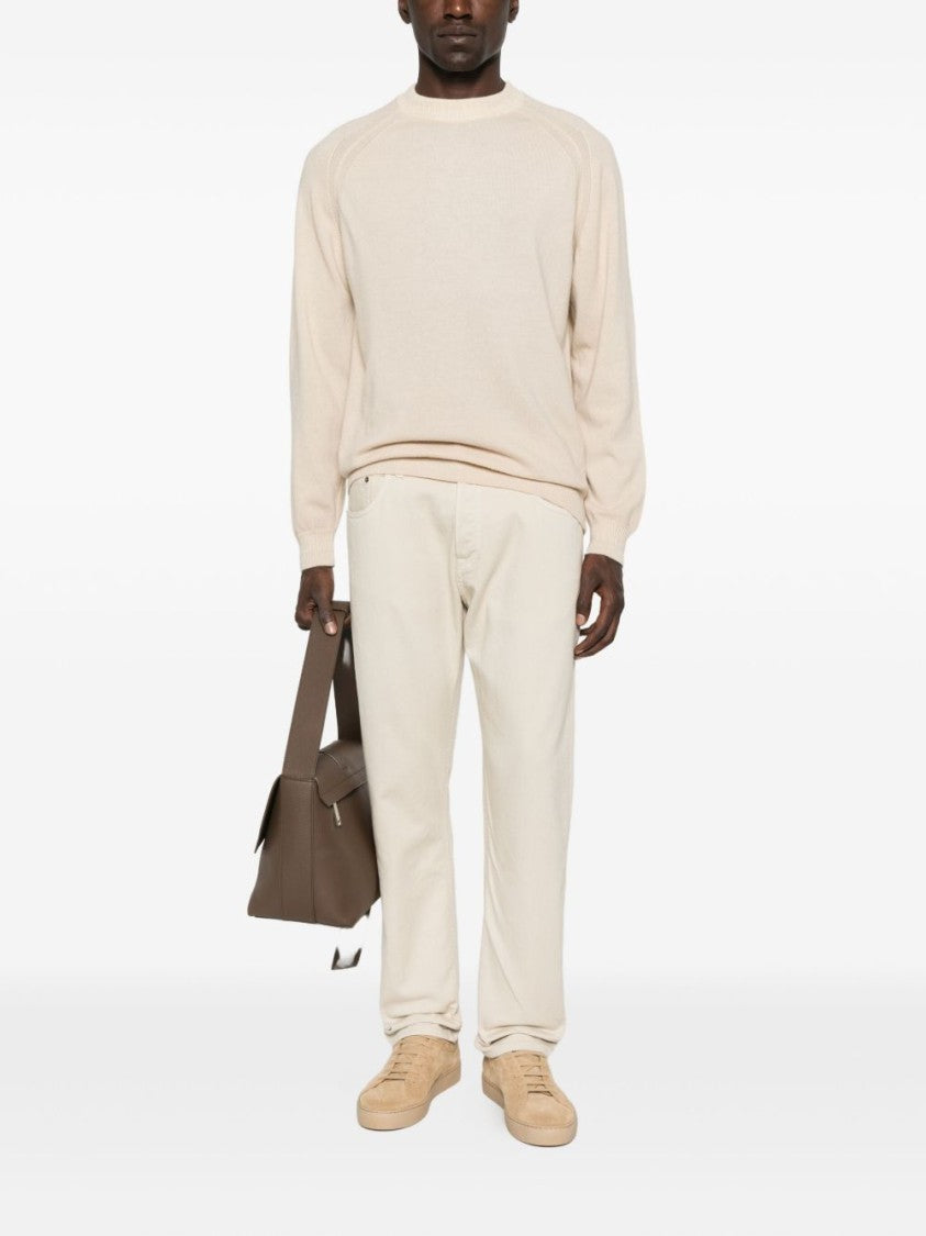 Daniele Fiesoli Wool-Cashmere Blend Sweater With Classic Crew Neckline