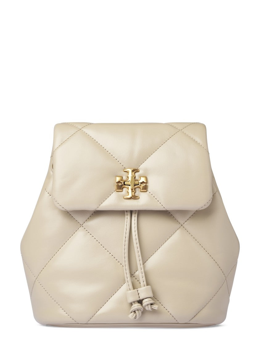 Tory Burch Diamond Quilted Small Leather Backpack With Gold-Tone Clasp