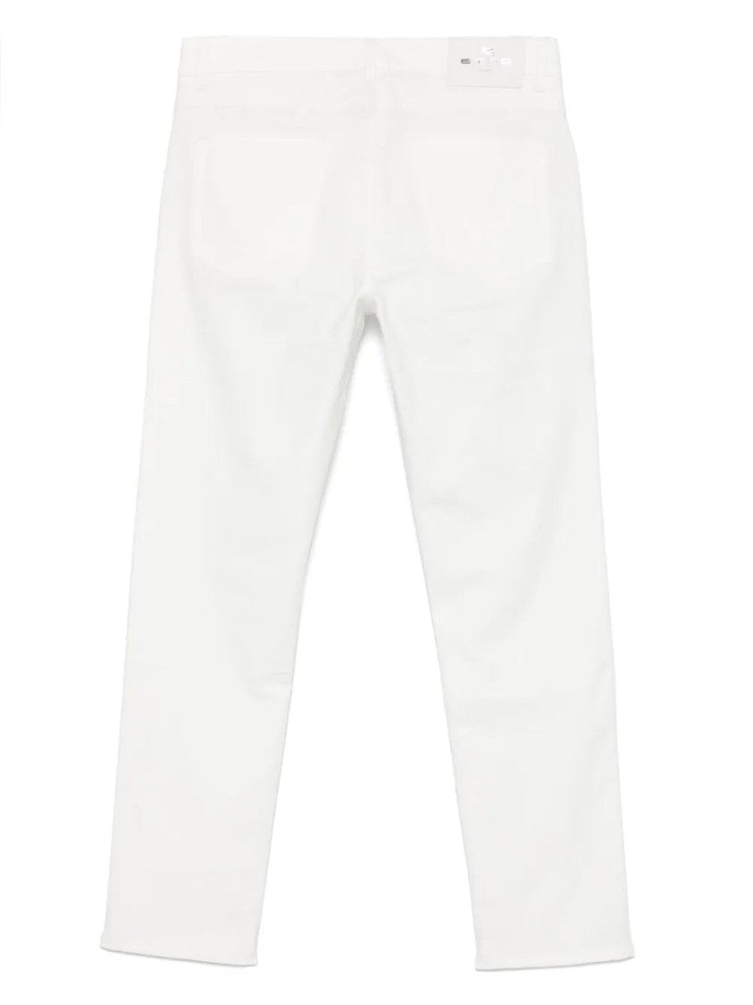 Etro White Straight Jeans With Subtle Detailing