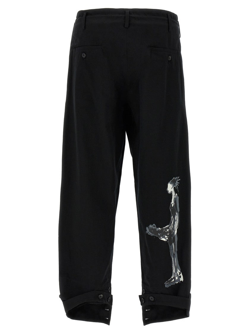 Yohji Yamamoto Unique Print Cotton Trousers