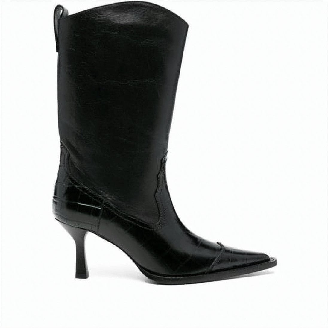 Our Legacy Mid-Calf Leather Boot With Pointed Toe