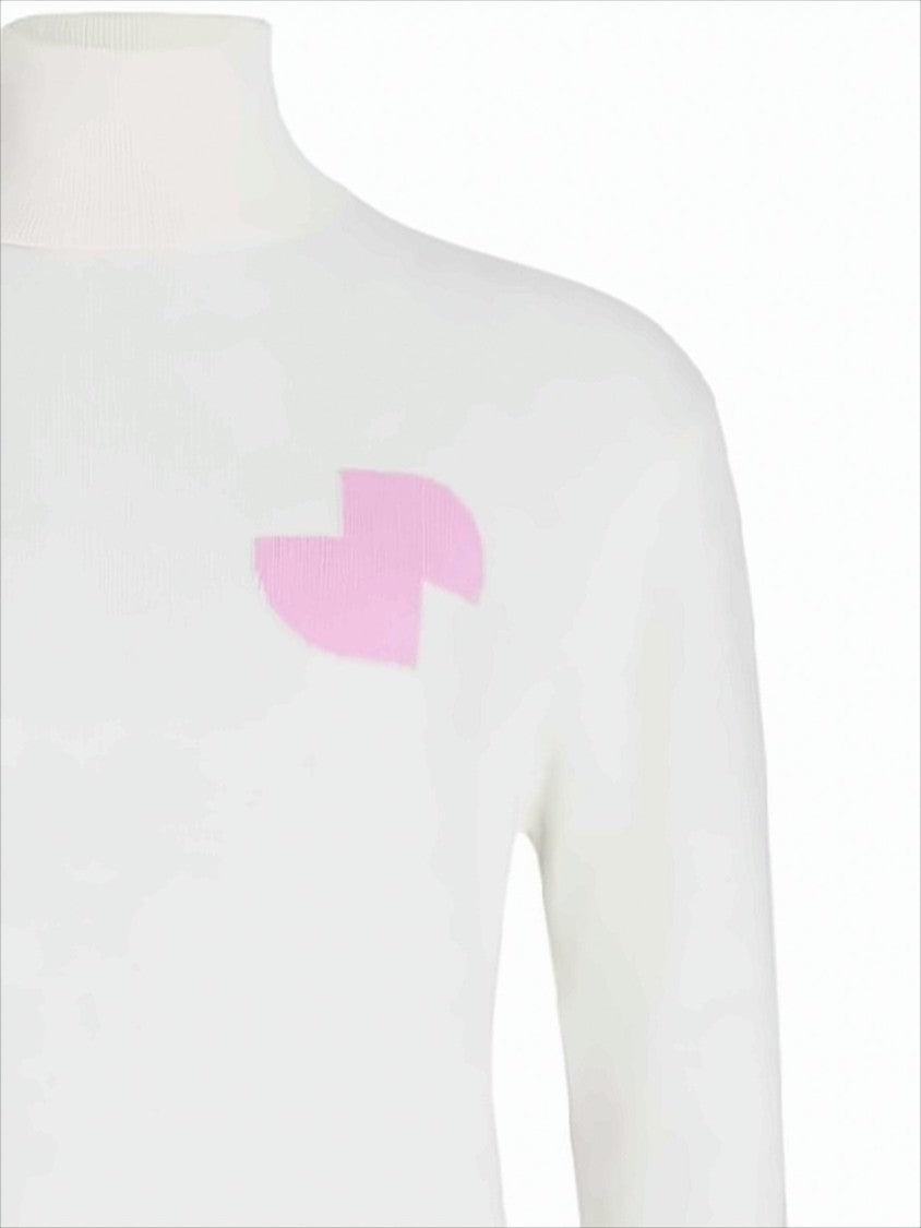 Patou White Turtleneck Sweater With Cashmere Blend