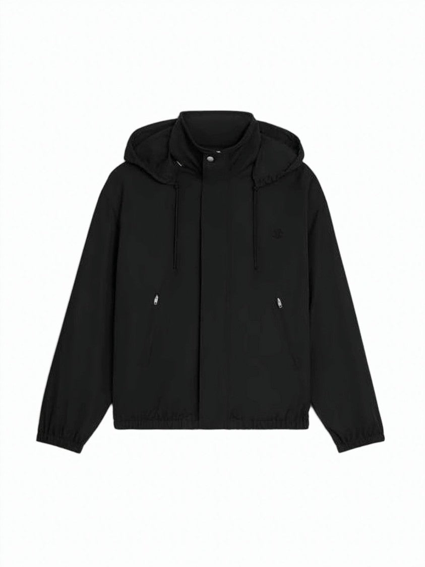 Celine Black Lightweight Durable Hooded Nylon Jacket