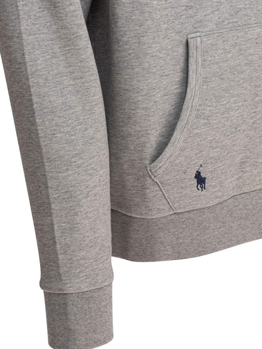 Polo Ralph Lauren Heathered Grey Hoodie With Embroidered Logo