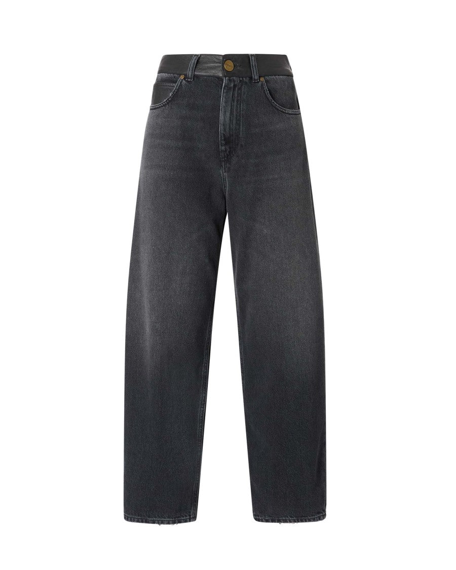 Pinko Balloon-Fit Jeans With Stone Wash Finish And Logo Accents
