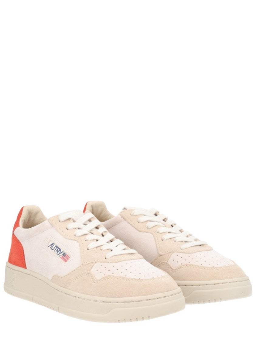 Autry Cream Medalist Low Suede Cow Leather Sneakers