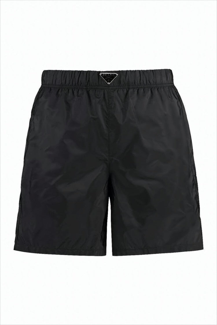 Prada Black Swim Shorts With Subtle Logo Detail