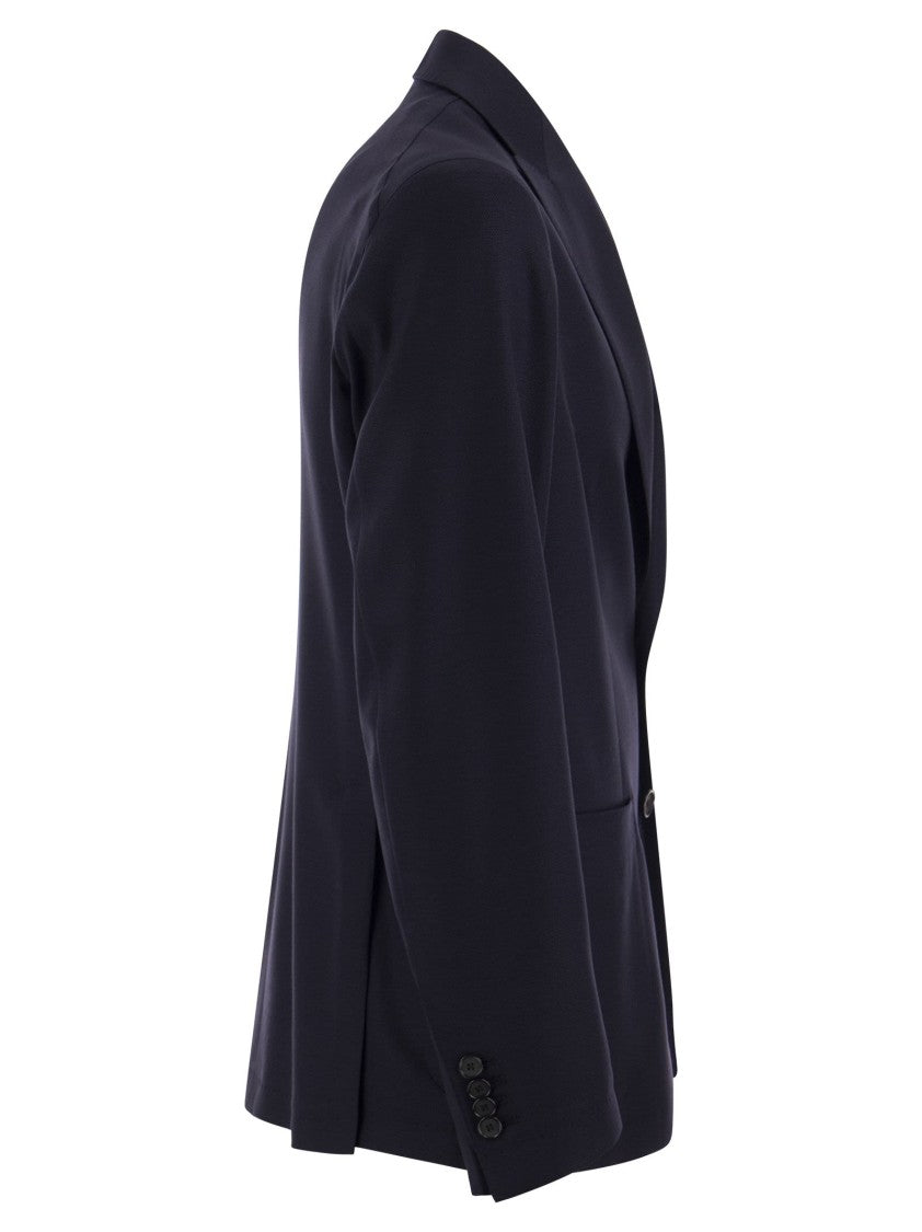 Tagliatore Tailored Black Wool Jacket With Revered Collar