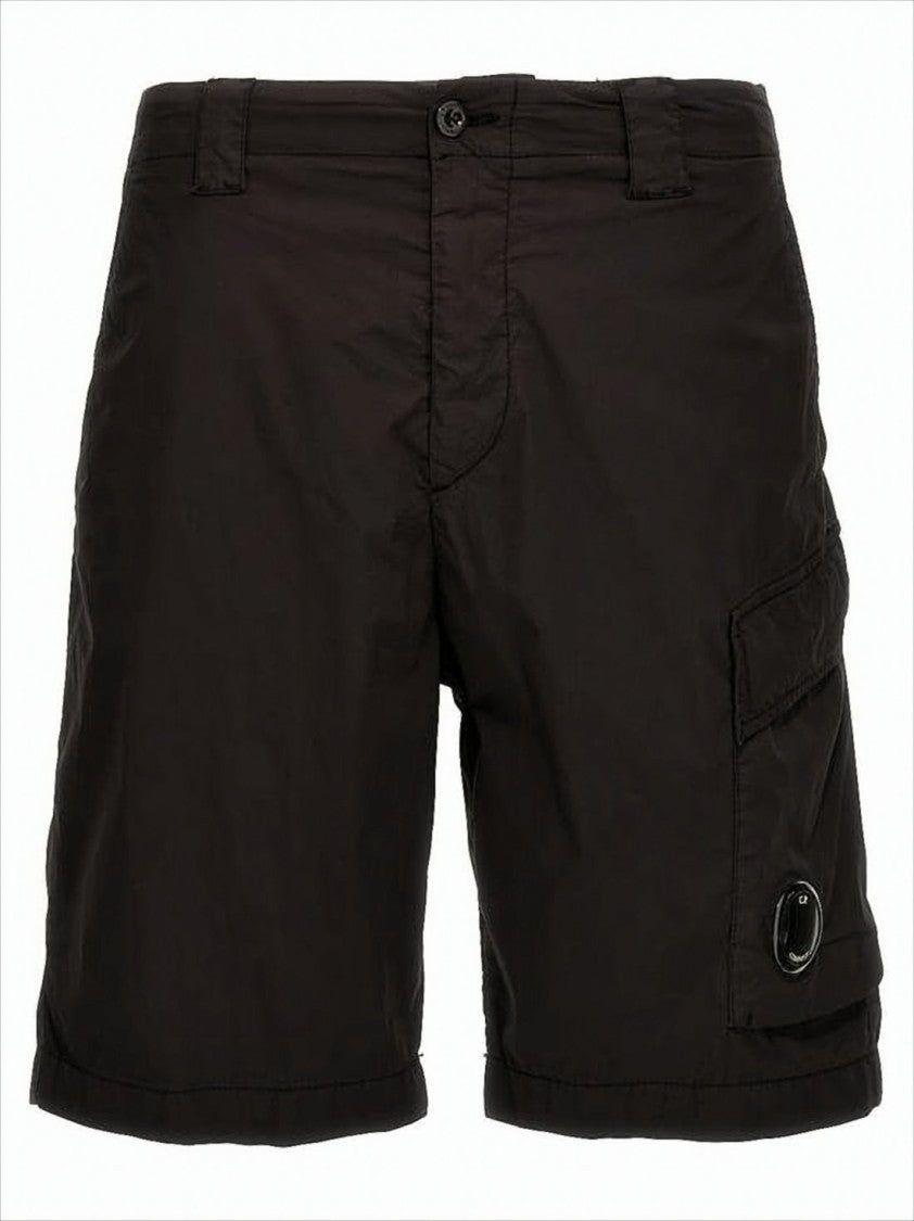 C.P. Company Classic Black Relaxed-Fit Shorts With Logo Detail