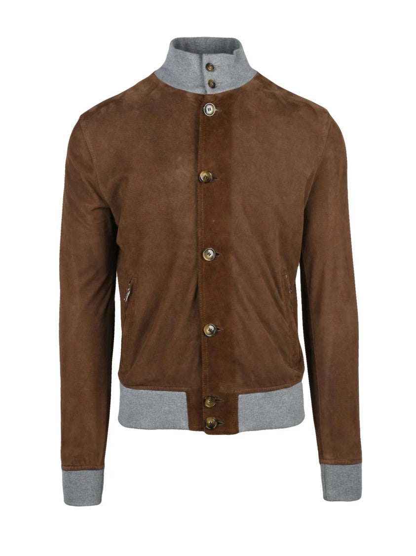 Volfagli Brown Barbera Unlined Suede Leather Jacket