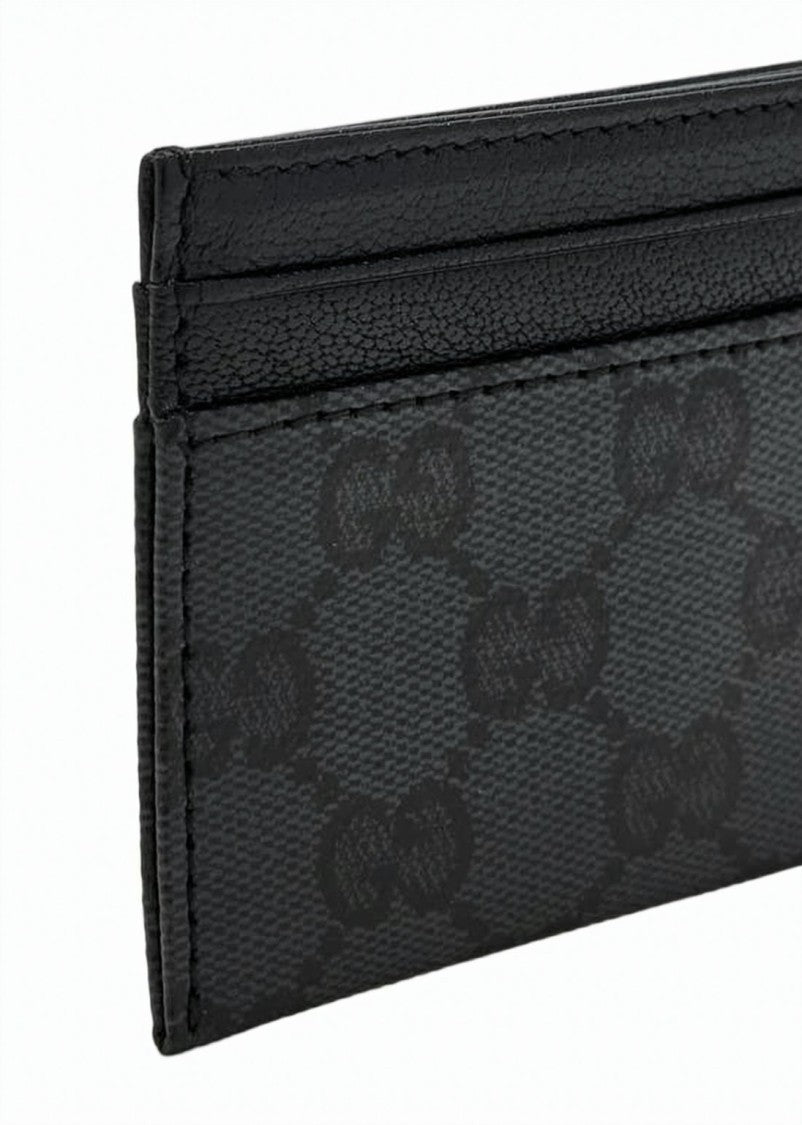 Gucci Leather And Canvas Cardholder With Monogram Pattern