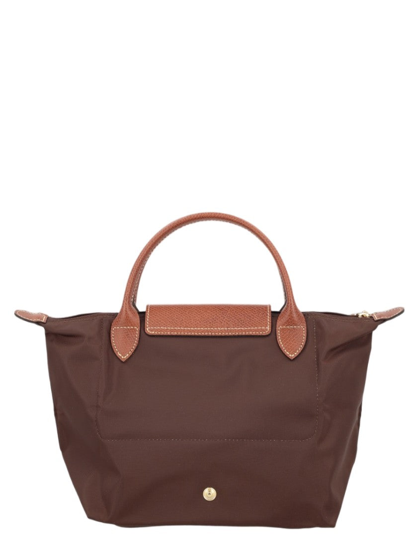 Longchamp Structured Small Handbag With Glossy Finish And Gold Hardware