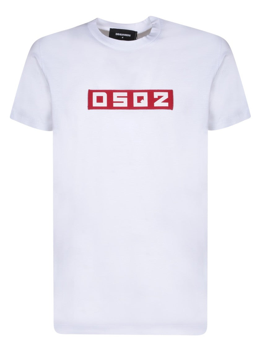 Dsquared2 Logo-Emblazoned White Cotton T-Shirt
