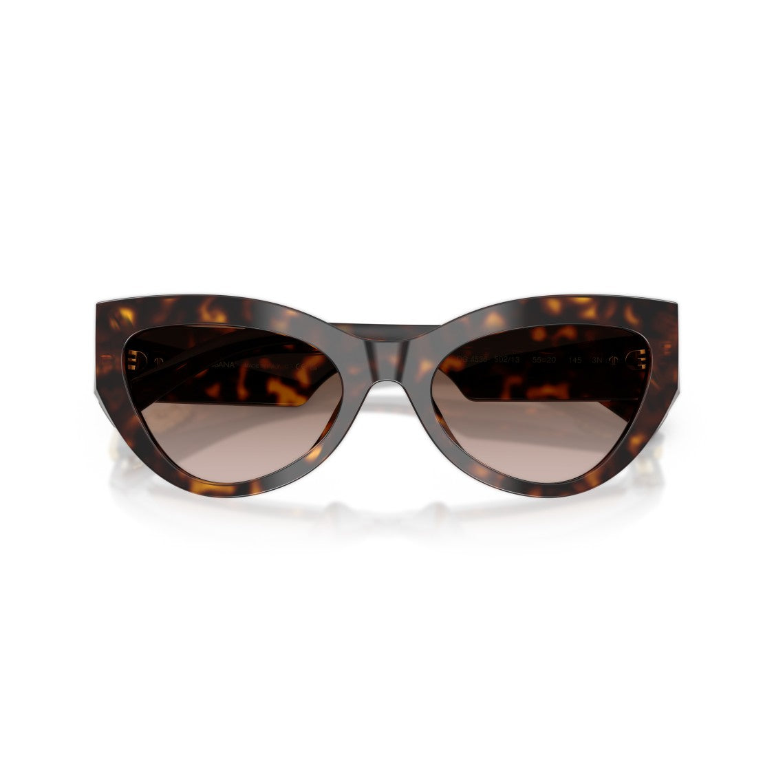 Dolce & Gabbana Cat-Eye Sunglasses With Tortoiseshell Frame And Gold Embellishments