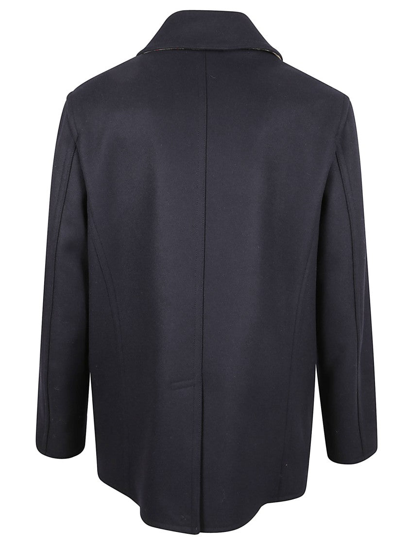 Burberry Structured Double-Breasted Coat With Wide Lapels