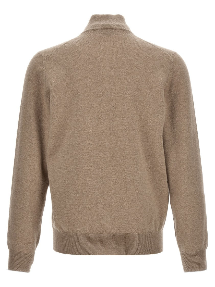 Brunello Cucinelli High Neck Cashmere Zip Cardigan