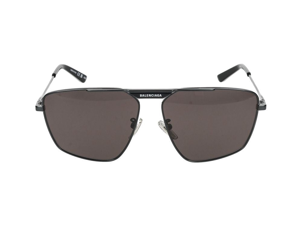 Balenciaga Grey Bb0246sa Metal Aviator Sunglasses