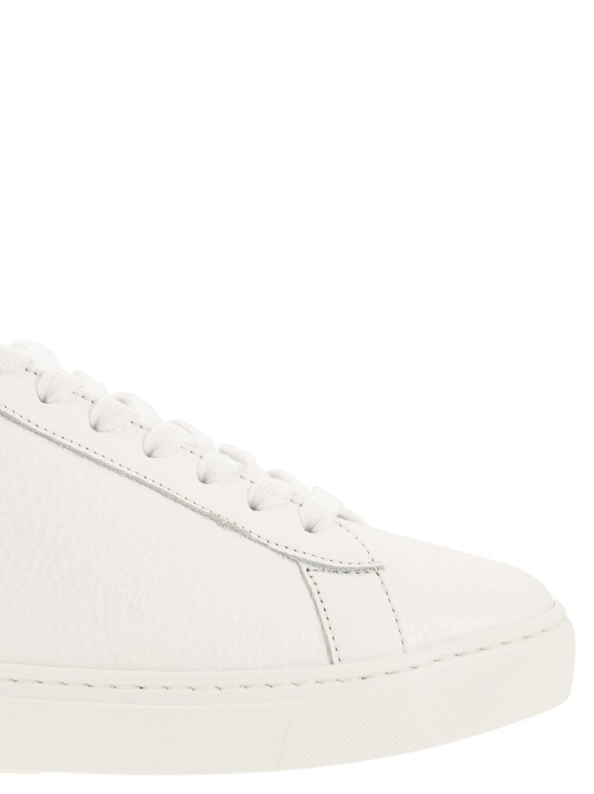 Fabiana Filippi Lace-Up Leather Sneakers With Shiny Accents