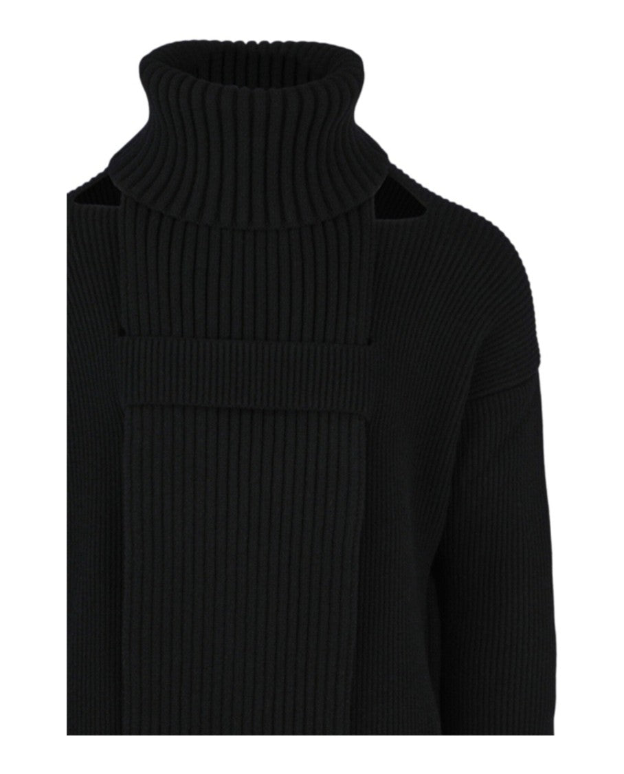 Bottega Veneta Wool Blend Turtleneck Scarf Sweater