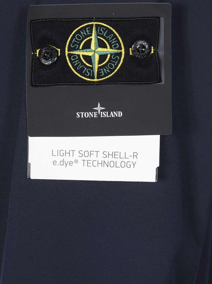 Stone Island Cropped Blue Ribbed Cuffs Parka