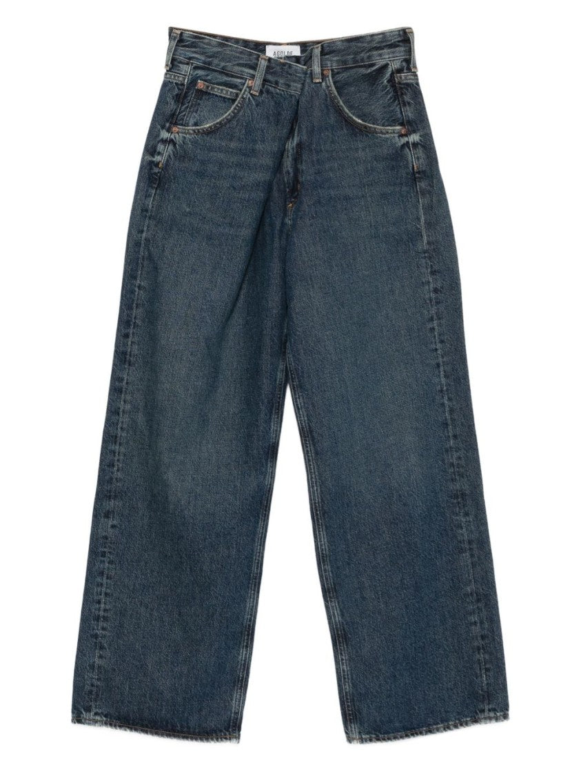 Agolde Relaxed Fit Jeans With Unique Folded Waistband