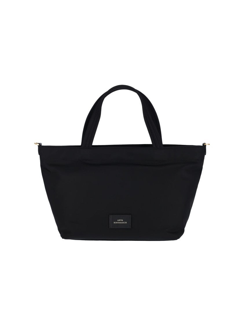 Anya Hindmarch Black E/W Eyes Recycled Nylon Tote