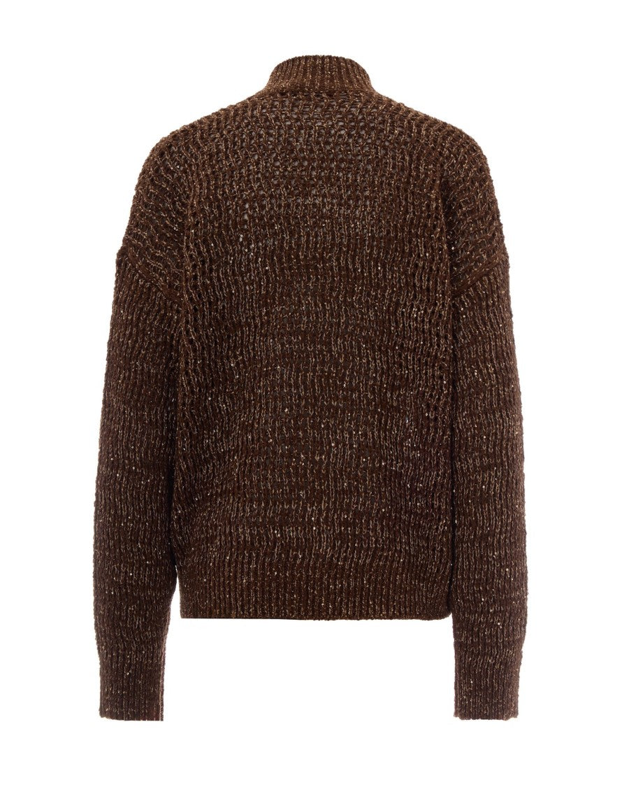 Max Mara Textured Zip-Up Cardigan With Micro Sequins