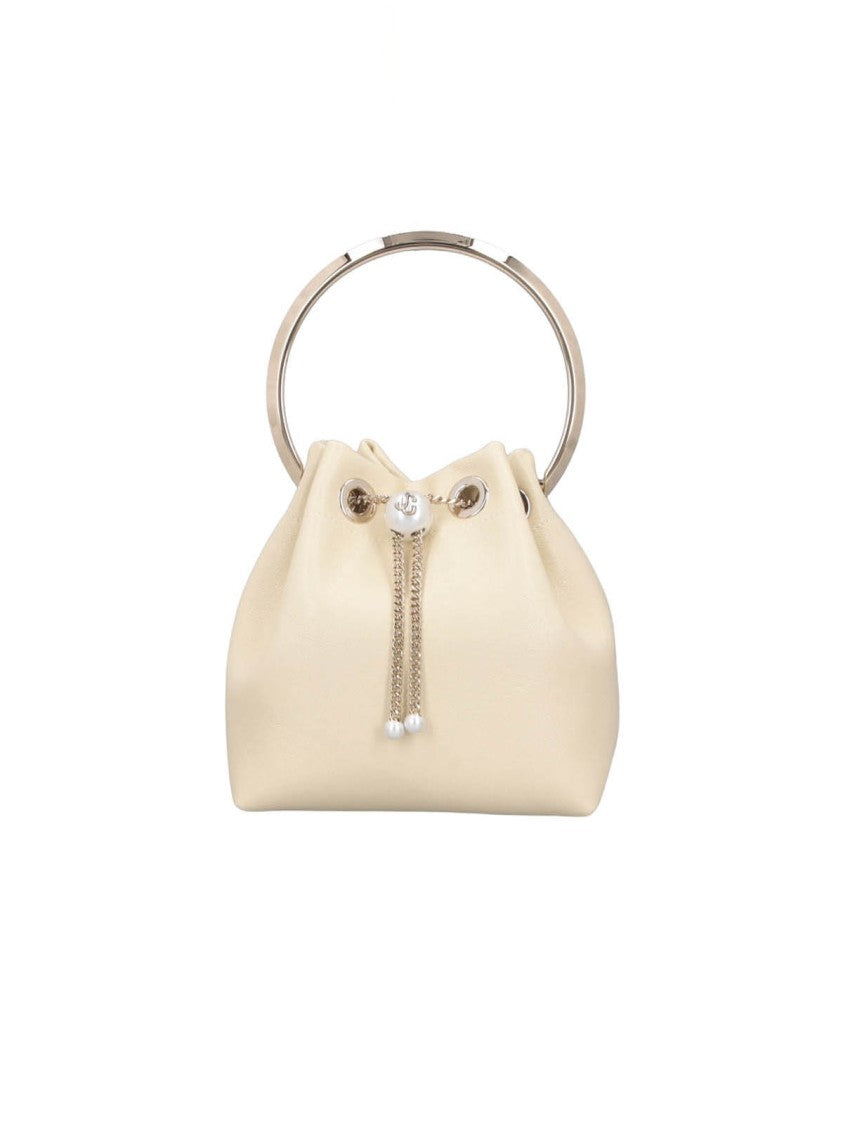 Jimmy Choo Soft-Structured Drawstring Bag With Pearl Accents