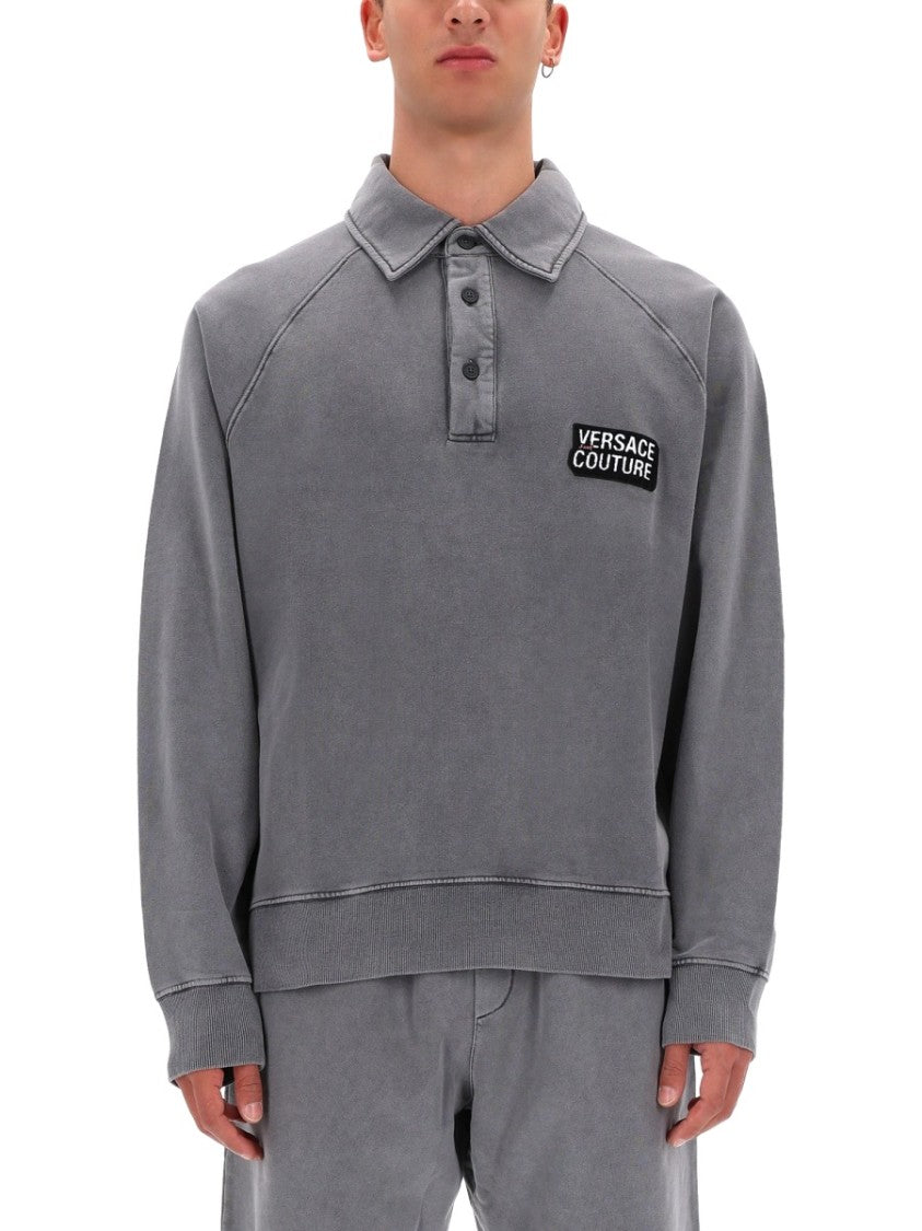 Versace Jeans Couture Grey Relaxed Logo Sweatshirt
