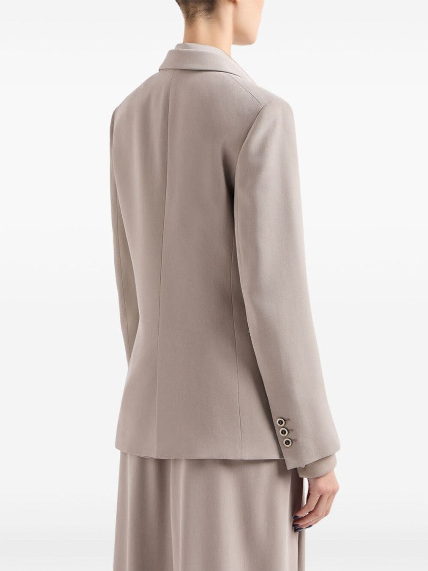 Giorgio Armani Double-Breasted Silk Blazer With Tailored Silhouette