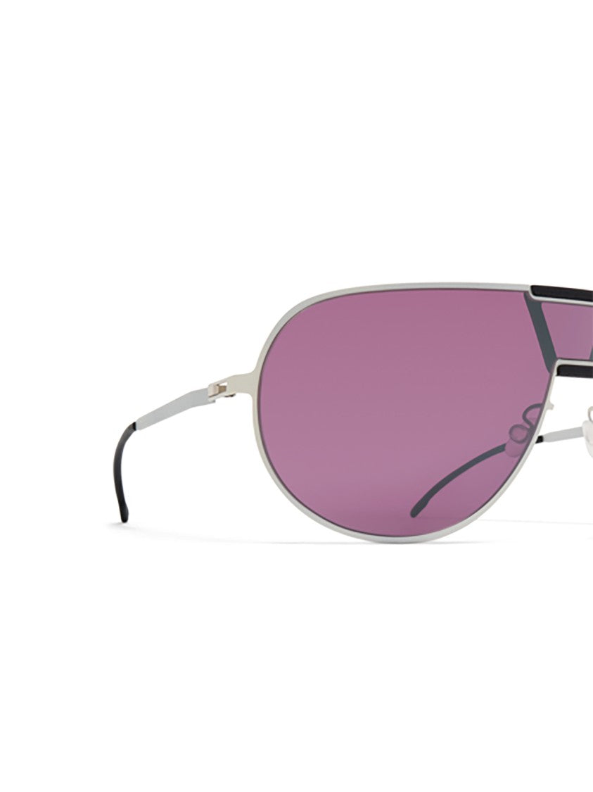 Mykita Aluminum Frame Sunglasses With Oversized Purple Lenses