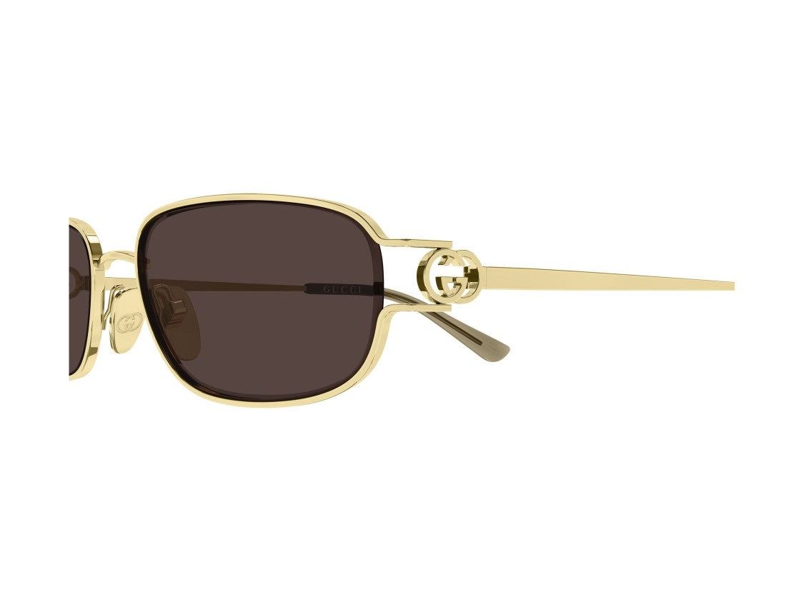 Gucci Gg2232s Gold Metal Dark Lens Rectangular Sunglasses
