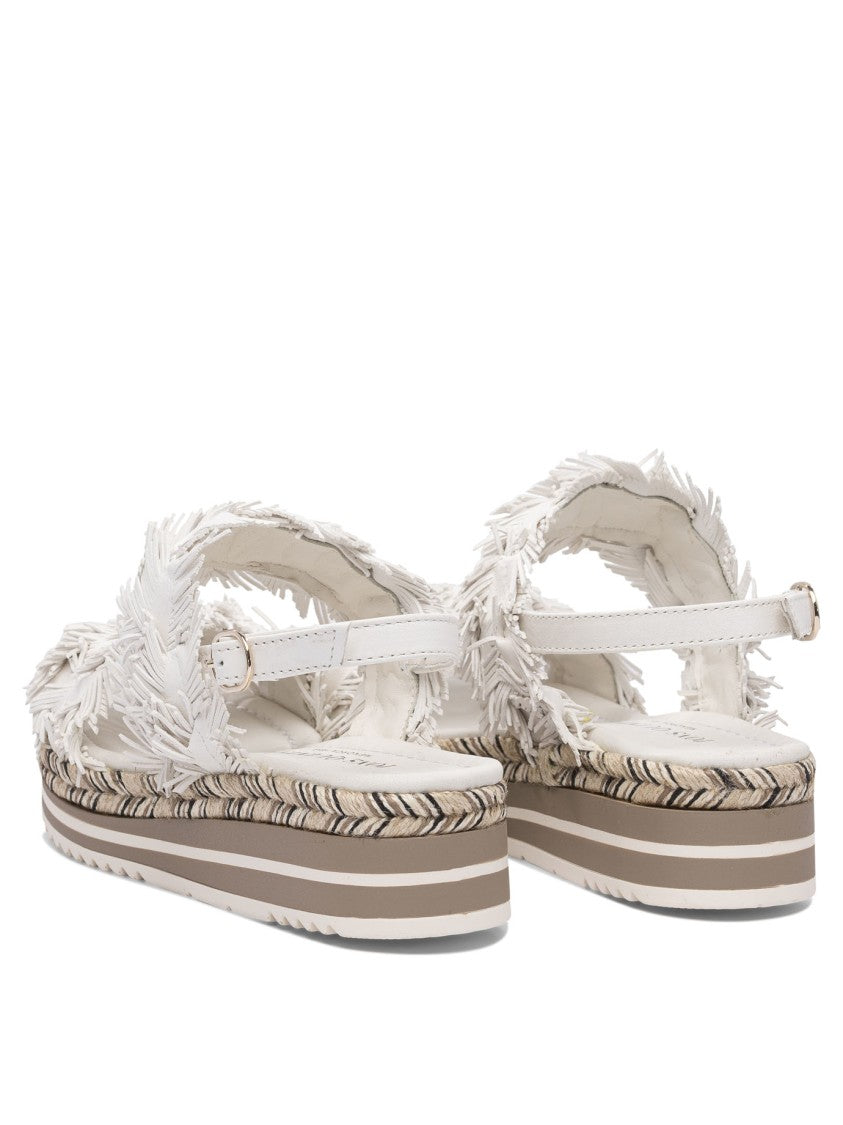 Pons Quintana Platform Sandals With Textured Woven Edge