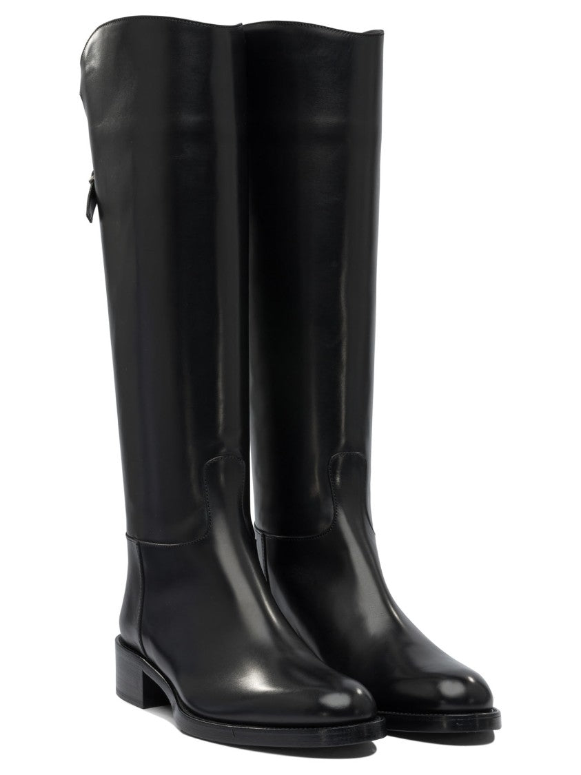 Sartore Black Ankle Boots With Leather Blend