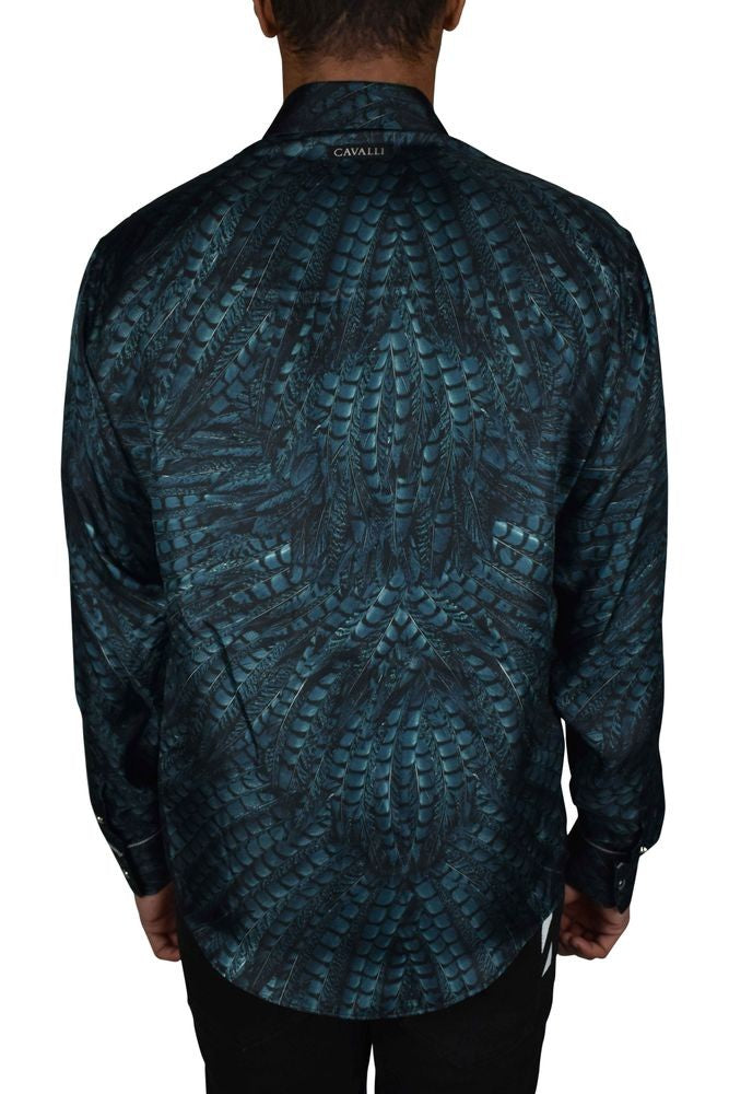 Roberto Cavalli Turquoise Blue/Green Shirt