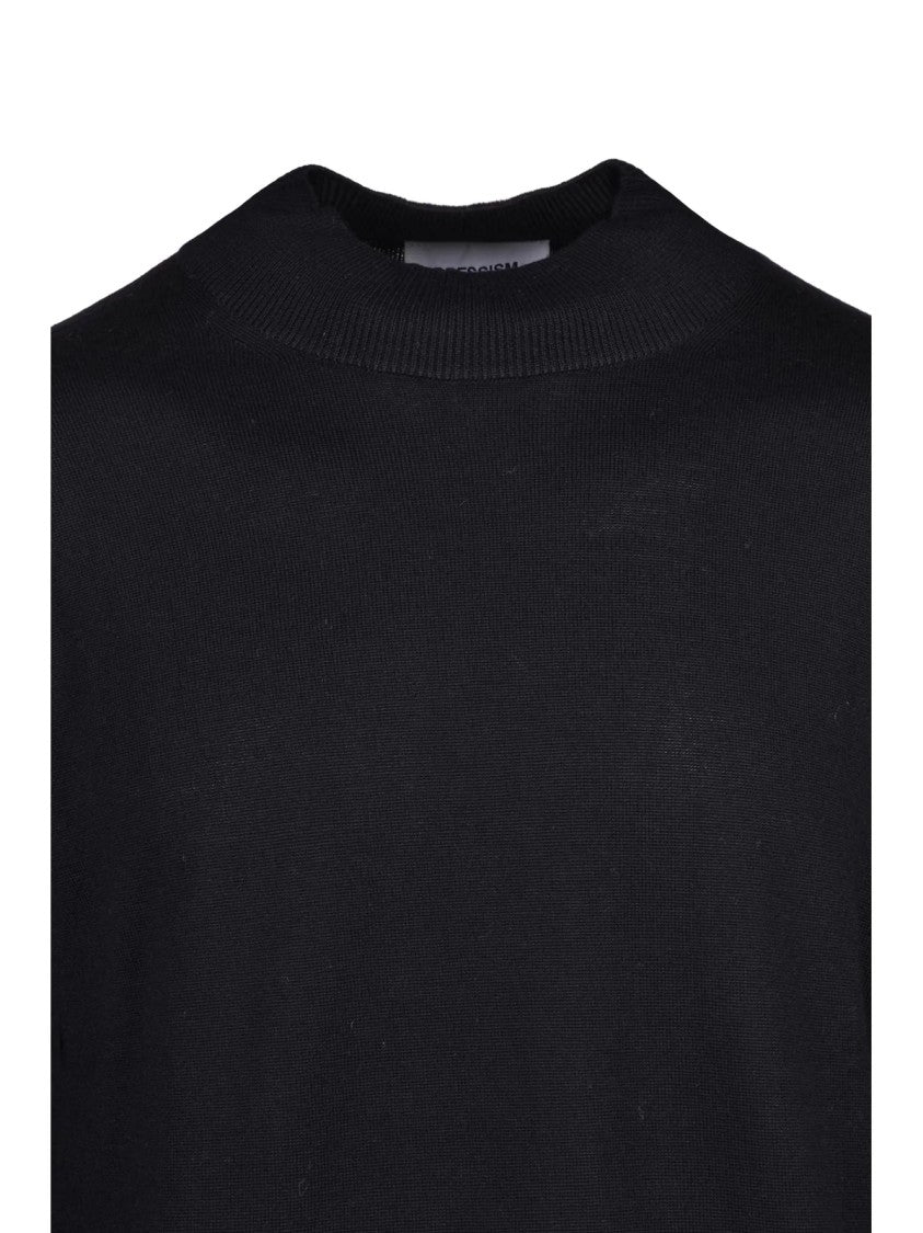Dressism. High-Neck Black Turtleneck Sweater In Extrafine Merino Wool