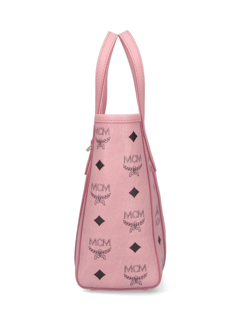 Mcm Small Logo-Print Tote Bag With Removable Shoulder Strap