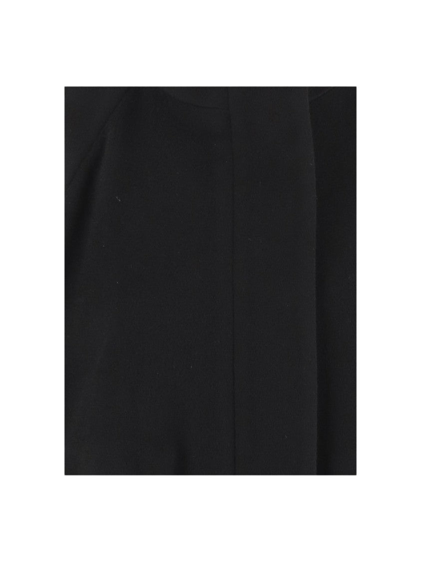 Tagliatore Black Wool Cape With High Collar