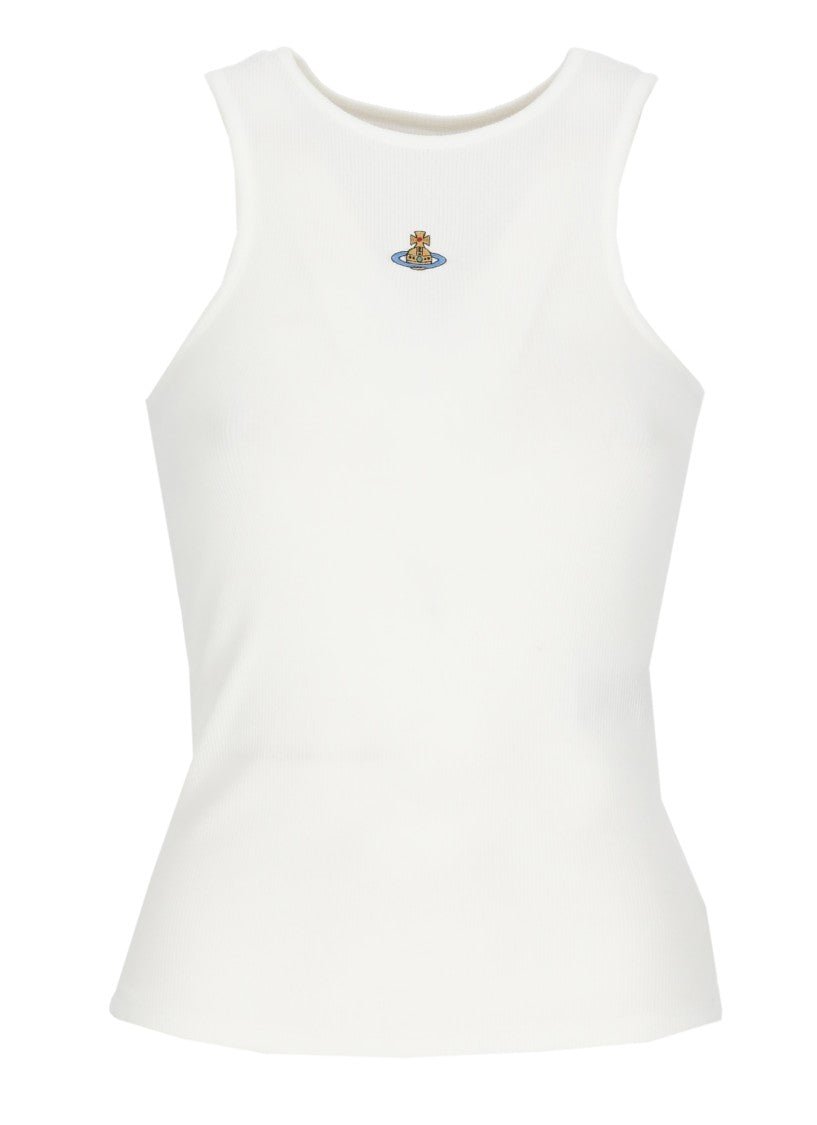 Vivienne Westwood White 90S Orb Logo Tank Top