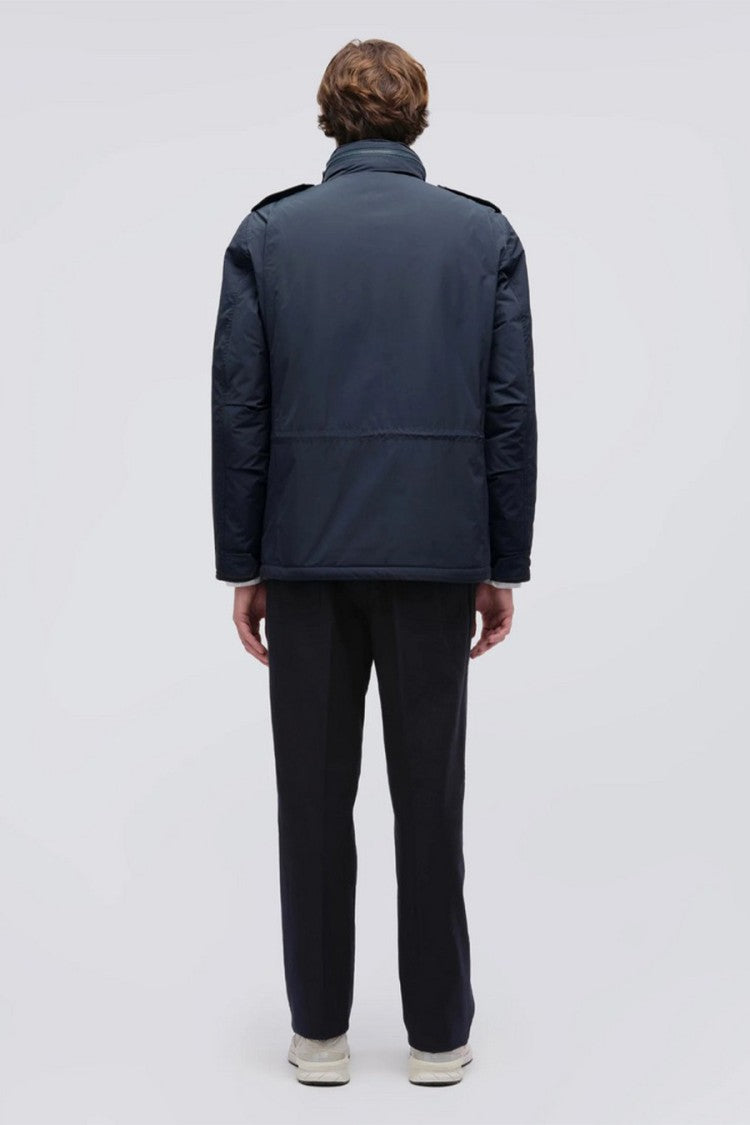 Aspesi Navy Minifield Vento Flap Pocket Polyester Field Jacket