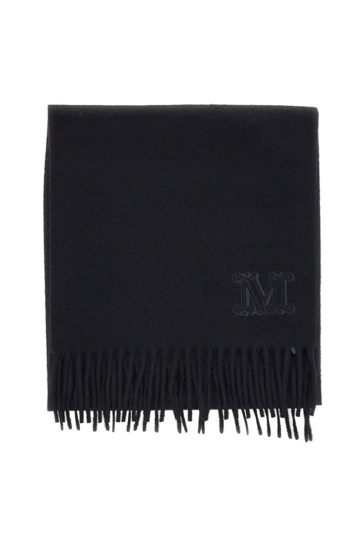 Max Mara Wool Scarf With Logo And Fringed Edges